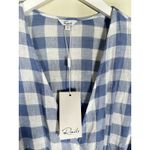 Rails  Brigitte Dress Womens Small Gingham Check Linen Blend Periwinkle Blue‎ Photo 3