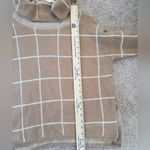 Lumiere Light Brown and White Windowpane Cowl Neck Sweater Size Medium Photo 12