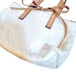 Castellari Milano Mini Purse Women's Ivory Faux Croc‎ Leather Striped Interior White Photo 1