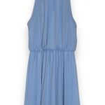 Lush Clothing Lush Womens Dress S Blue Pleated Mini Halter Flowy Blouson Sheer Strappy Photo 0