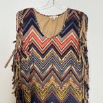 Tea N Rose Fringe Dress Sz S Chevron Stripe Aztec Southwest Cowgirl Photo 1