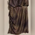 NWT B. Darlin Gold and Purple Metallic One Shoulder Lined Dress size 3/4 Photo 6
