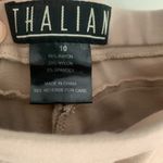 Thalian Taupe Tan Pencil Skirt Ribbed Bandage Size 10 Stretch Kick Pleat Vent Photo 2