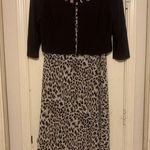 Dana Kay 2 Piece Cardigan & Dress Cheetah Brown Size 16. 2089 Black Photo 0