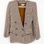 Ann Taylor Womens Vintage Career Academia Gingham Plaid Preppy Blazer Size 2 Photo 0