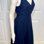 Madewell Navy Cross-Back Midi Fit and Flare Dress Photo 7