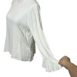 Reformation  Ivory Virginia Top Long Necklace Sleeves Blouse Womens Size L Flawed Photo 4