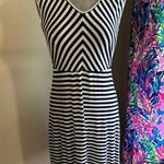 Boston Proper Nautical Navy and White Striped V-Neck Sleeveless Midi Dress S Photo 8