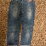 Dollhouse  Charley Jeans 9 Medium Blue Factory Fade Cropped Distressed Zip Fly Photo 2