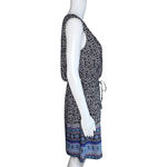 Gap  Dress‎ Womens Small Tall Blouson Black Blue Ditzy Floral Bohemian Peasant Photo 1