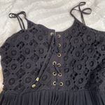 Forever 21 Lace Overlay Small Lace Up Side Zip Tank Dress Black Flowy Photo 1