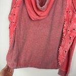 Free People Crochet Lace Hoodie Sz Small Coral Pink Photo 13