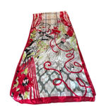 Retro Theme 50s Rockabilly Sock Hop Christmas Scarf 68x20 Novelty Print Glam Red Photo 0