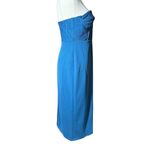 Lulus Passionate Aura Teal Blue Textured Strapless Bustier Midi Dress Sz M NEW Size M Photo 8