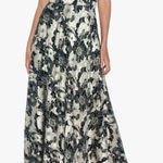 Betsy and Adam . Layla Halter Top Foil Print Gown. Photo 0