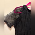 Liquorish Women’s Black Short Sleeve Lace Mix midi Length Dress Size 10 Photo 2