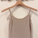 J.ING Tan Beige Sleeveless Ribbed Knit Sweater Midi Dress One Size NWT Photo 2