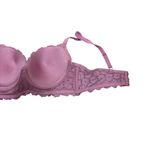 Laura Ashley  Push-Up Underwire Bra 36C All Over Lace Dusty Rose Photo 3