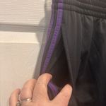 Adidas  Gray Athletic‎ Pants With Purple Three Stripes & Pockets Women’s Large Photo 2