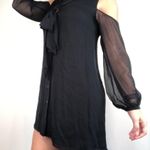 Haute Hippie  Cold Shoulder Black Silk Dress Photo 5