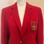 Ralph Lauren VTG 90s  L-RL Green Tag Red Wool Crest Pantsuit Preppy Heritage Med. Photo 3