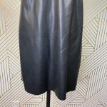 ZARA Dress Faux Leather Crochet Embroidered Slip Mini Black Green Size Small Photo 5