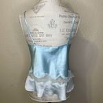 Victoria's Secret Victoria’s Secret Lightweight Satin like Cami Tank Lace Trim Light Blue White M Photo 4