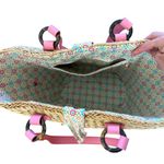 Vera Bradley Straw Tote Retired Capri Melon Beach Bag Pink Strap Paisley Summer Photo 7