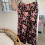 Boutique &Merci Floral Satin Wide Leg Retro 70s Pants Photo 3