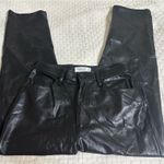 Abercrombie & Fitch Abercrombie Ankle Straight Ultra High-Rise Leather Pants Photo 0