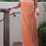 Gianni Bini NWT  x Caelynn Bell Jai Satin Strapless Tie Back Sheath Maxi Dress Photo 0