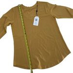 Universal Standard  Womens Long Sleeve V-Neck Tee In Honey Mustard 4XS 00 Photo 8