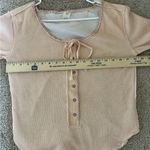 We The Free  People Pink Cecelia Coquette Henley Bow Long Sleeve Top Size Large Photo 11