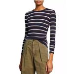 frame denim Frame 70s blue multi striped long sleeve crewneck T-shirt women’s S ￼ Photo 1