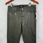Paige Anthropologie  Hoxton High-Rise Coated Ankle Skinny Olive Jeans Size 29 NWT Photo 3