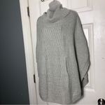 CAbi  Cowl Neck Poncho Sweater Cape Cableknit Glacier Gray Size Small S Oversized Photo 8