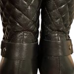 Munro black zip up leather quilted bootie 7N Photo 6