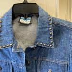 Cheyenne outfitters Small Western denim jacket with studs button up short $69 Blue Photo 1