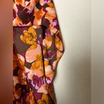 H by Halston Cascade Orange & Purple Floral Fitted Bodice Chiffon Caftan Dress M Photo 3