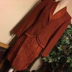 Lew Magram cognac/orange crocodile skirt suit 6 Photo 0