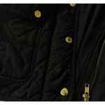 J. Crew Factory Quilted Jacket Black Gold Mock Neck Size XS (READ) Photo 9