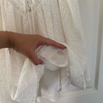 Corset Style Waist Floral Eyelet White Mini Dress Size M Photo 3