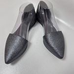 Native Audrey D'orsay Shoes Slip On Rubber Flats Black Silver Glitter Womens 8 Photo 2