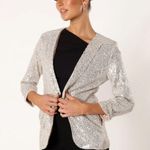 Petal and Pup NEW silver sequin relaxed fit blazer Photo 1
