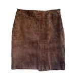 BB Dakota Vintage Brown Genuine Leather Suede High Wasted Pencil Skirt 7/8 Photo 1