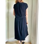 Virginie Paris Floral Micropleated Dress Black Made in France Statement SZ L Size L Photo 4