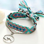 2pc Vsco Woven Rope& Silver Anklet Blue Photo 2