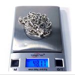 DIAMOND ENCRUSTED LOCK & KEY SOLID STERLING 925 HEAVY 18" QUALITY LINK NECKLACE Silver Photo 3