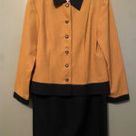 Kari’s Korner Yellow Button Down Long Sleeve Blazer And Skirt Set Size 14 Yellow Photo 0
