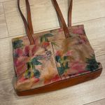 Patricia Nash  Vienna Satchel Brown Leather Floral Shoulder Tote Handbag Purse Photo 4